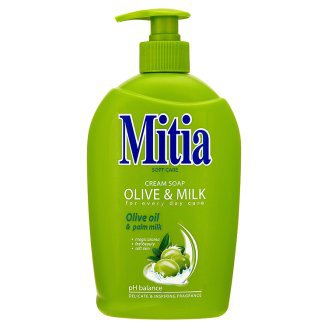 Mitia 500ml tek.mýdlo Olive&Milk pumpa | Toaletní mycí prostředky - Tekutá mýdla - S dávkovačem